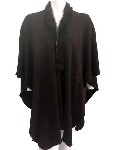 Women Fashion Poncho 07-Brown - Church Suits For Less