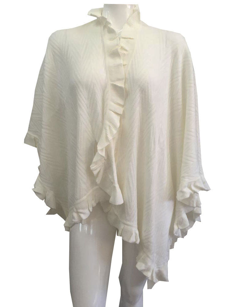 Women Fashion Poncho 09-Ivory - Church Suits For Less