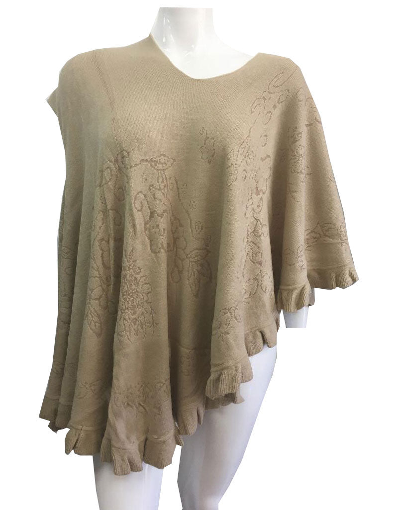 Women Fashion Poncho 12-Taupe - Church Suits For Less