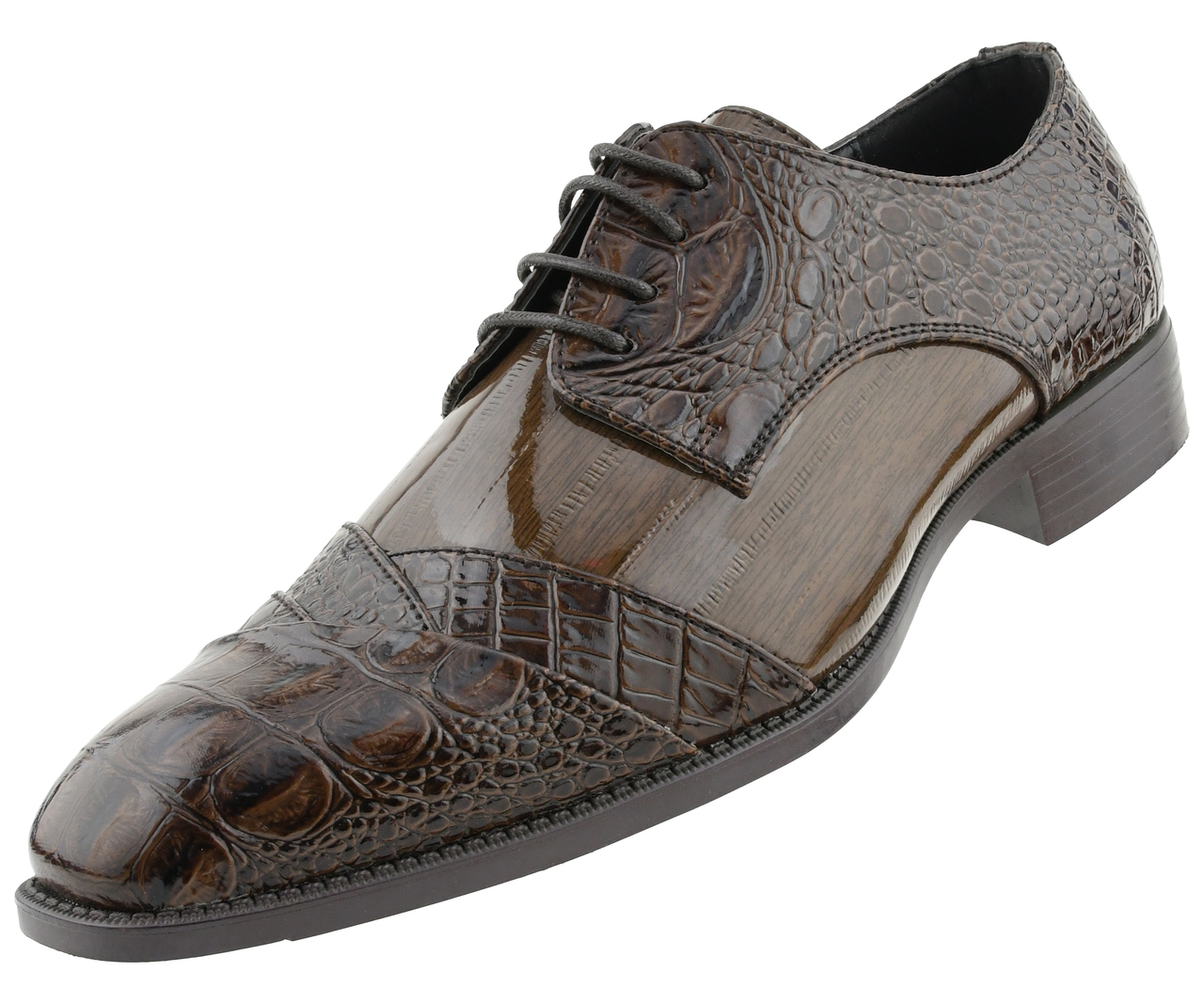 Men Dress Shoes-Alligator-Brown – Church suits for less