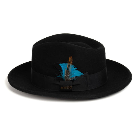 Men Fashion Fedora Hat Black - Church Suits For Less