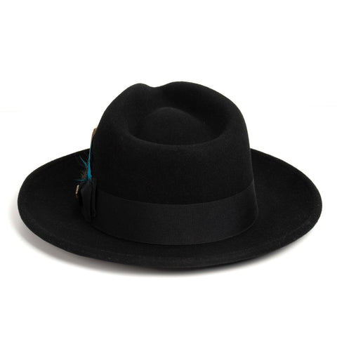 Men Fashion Fedora Hat Black - Church Suits For Less