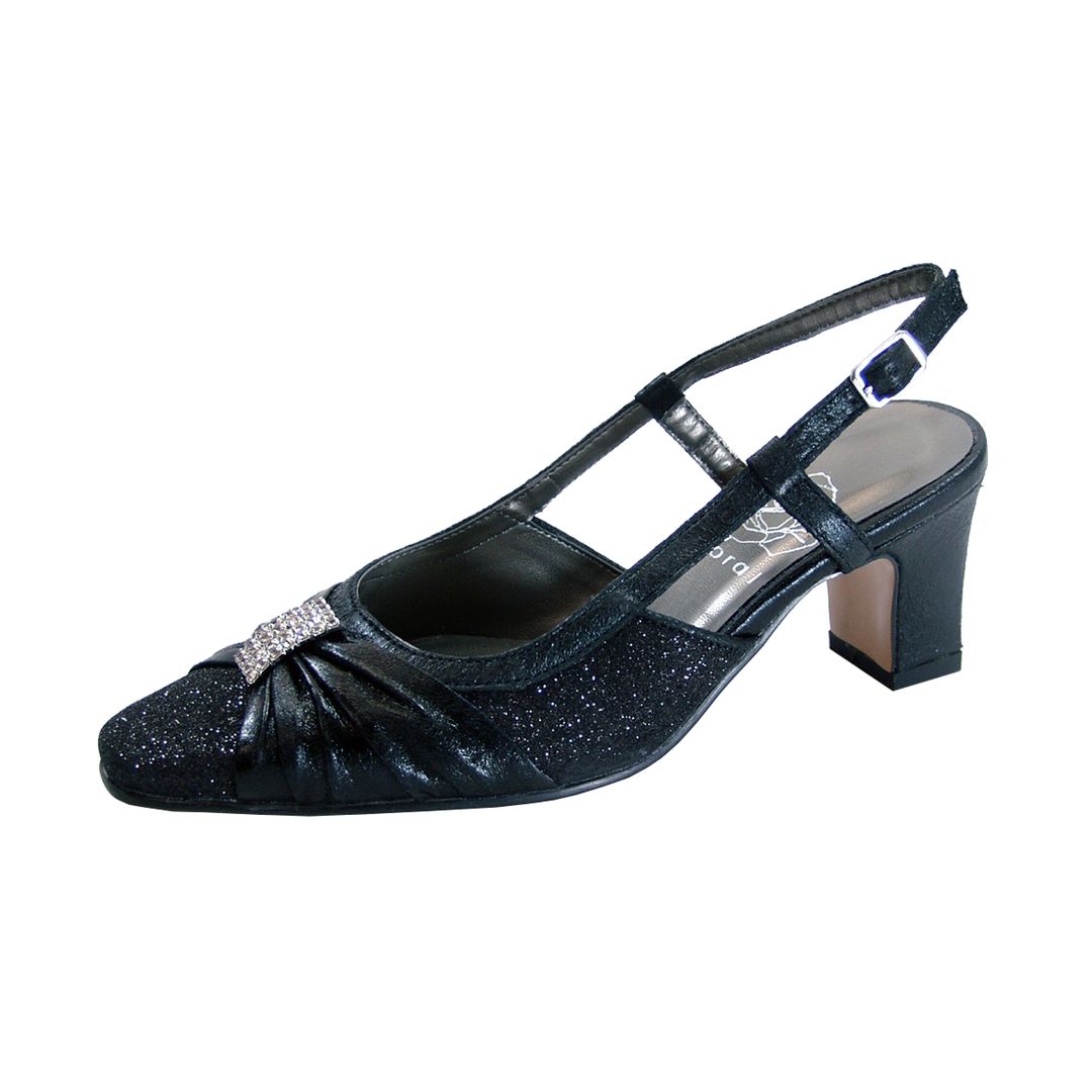 FLORAL Alba Women's Wide Width Dress Slingback Shoes Black / 5 E FLORAL Alba Women's Wide Width Dress Slingback Shoes Black / 5 E