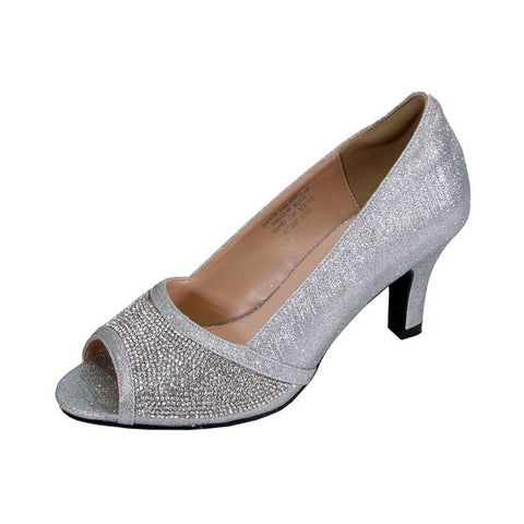 Women Church Shoes BDF898-Silver - Church Suits For Less