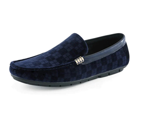 Men's Slip-On Shoes- Jac Navy - Church Suits For Less