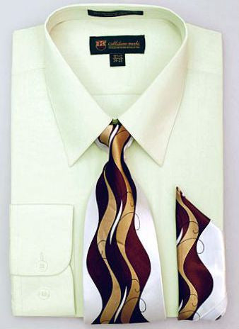 Men Dress Shirt SG-21-Beige - Church Suits For Less