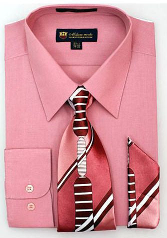 Men Dress Shirt SG-21-Rose Pink - Church Suits For Less