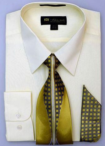 Men Dress Shirt SG-21-Canary Yellow - Church Suits For Less