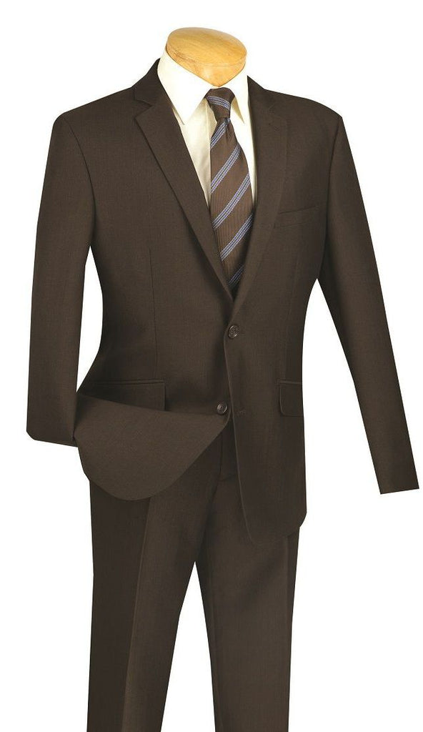Vinci Men Suit S2RK-7-Brown - Church Suits For Less