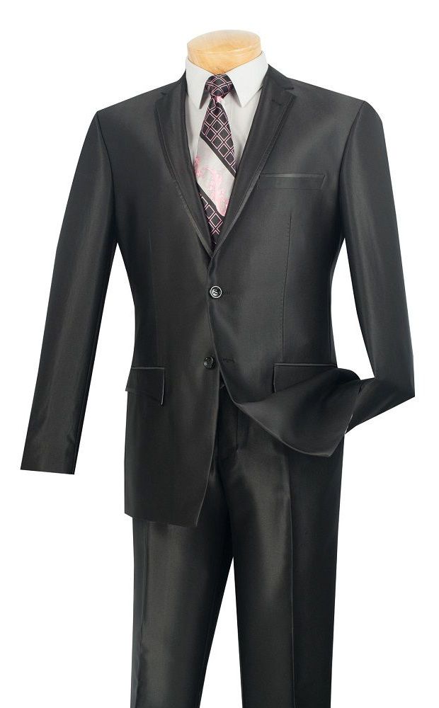 Vinci Men Suit S2RR-4C-Black - Church Suits For Less