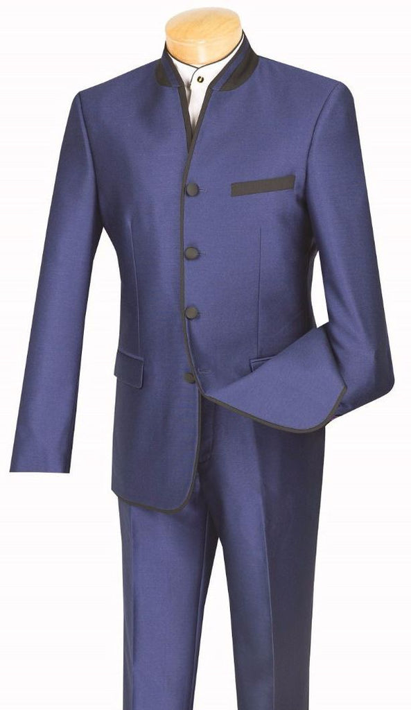 Vinci Men Suit S4HT-1C-Blue - Church Suits For Less