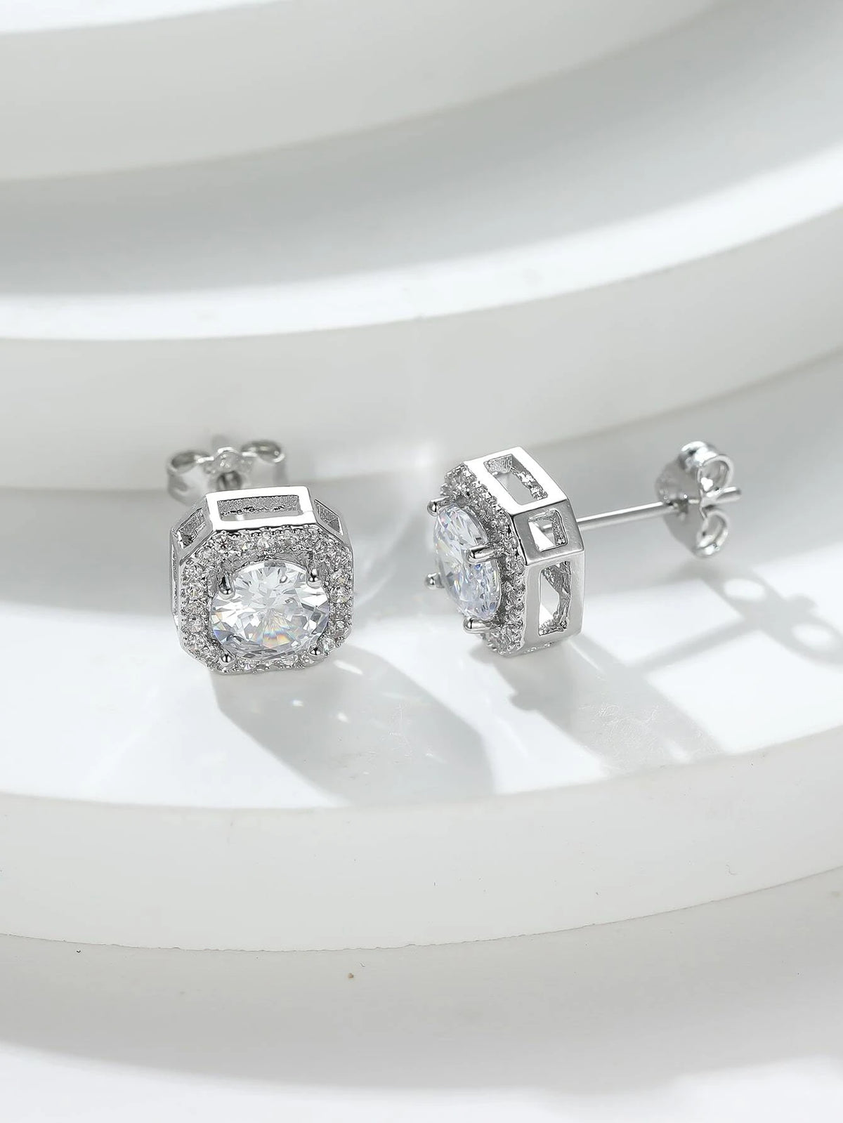 Women Square Stud Earrings BDF 7719 - Church Suits For Less