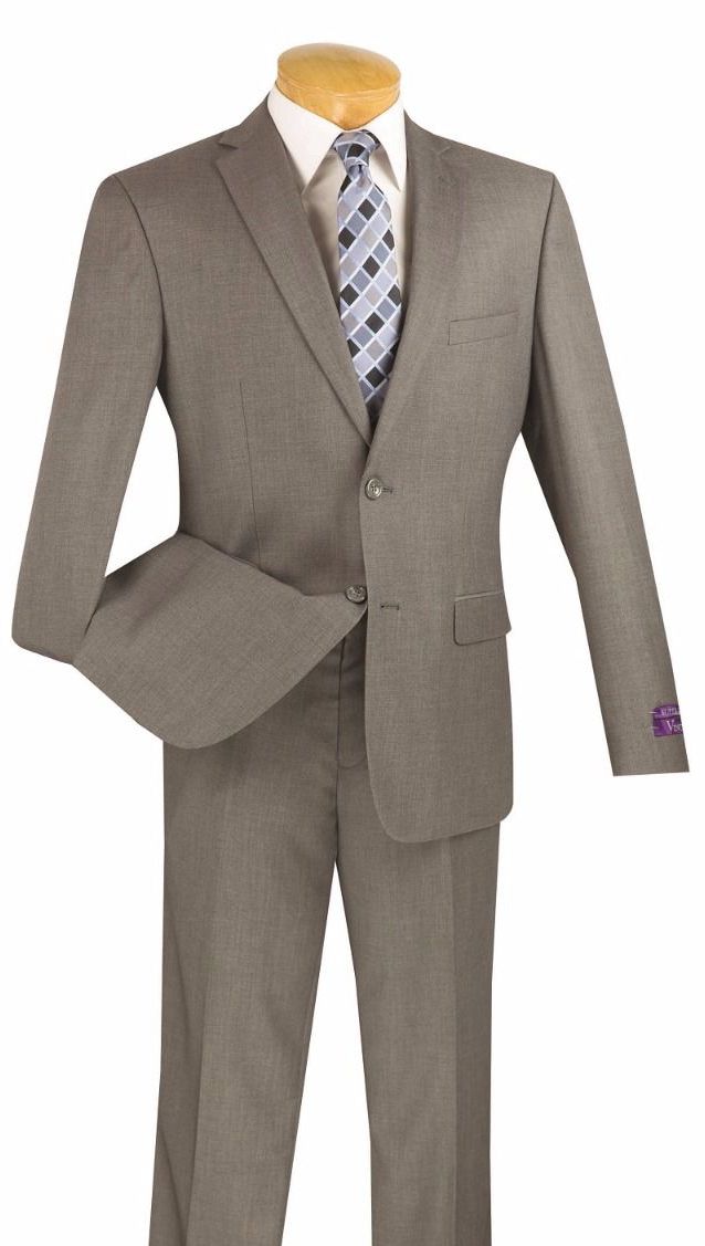 Vinci Men Suit US900-1C-Grey - Church Suits For Less