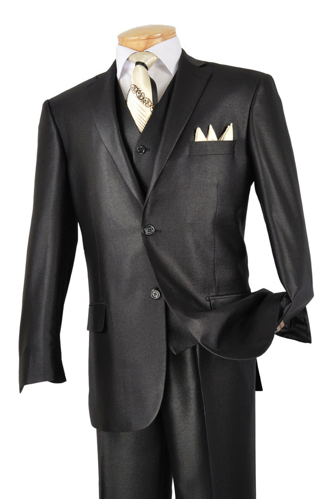 Vinci Men Suit V2RR-1 Black - Church Suits For Less